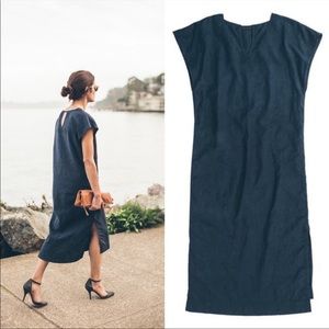 NWT! Navy linen Taylor stitch Loma dress. Ethically and handmade. SUPER rare!